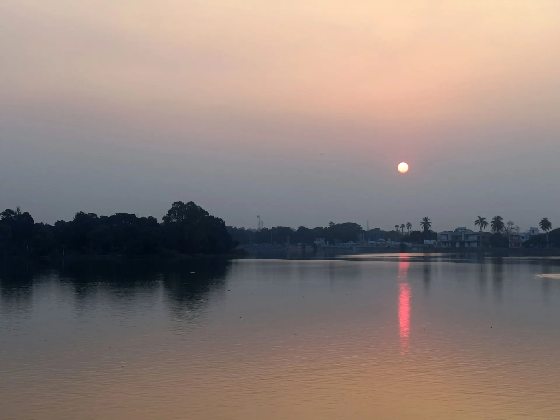 Golden sunset over Hamirsar Lake, best time to visit Bhuj