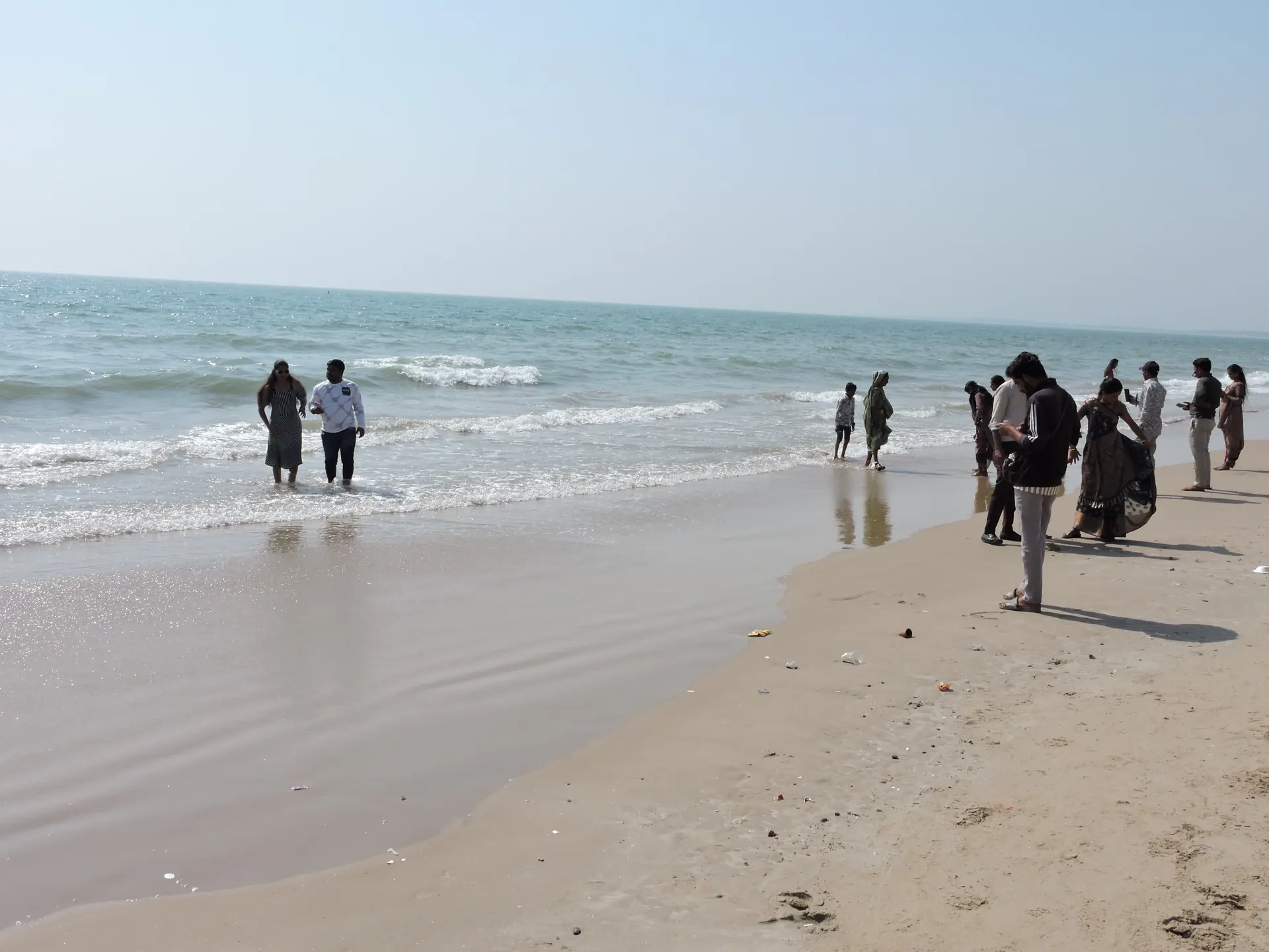 Tourists enjoying Mandvi Beach