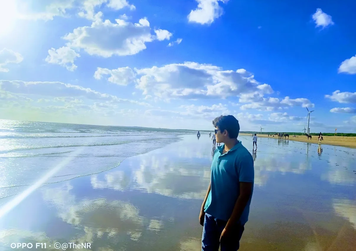 Tourists enjoying Mandvi Beach