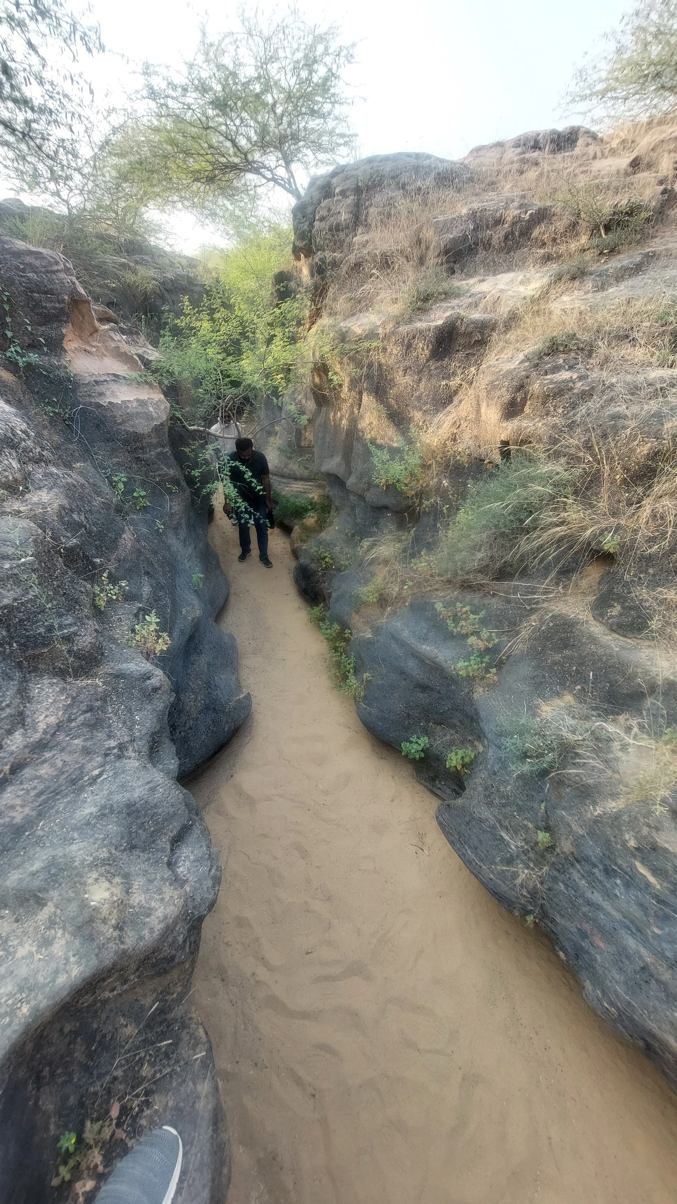 Inside the narrow passages of Naddappa Caves